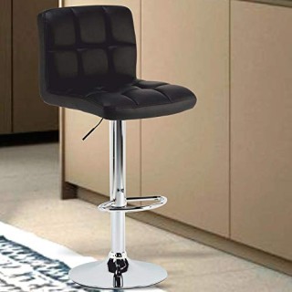 BAKAJI Σετ 2 Σκαμπό Μπαρ Κουζίνας με Μαύρο Οικολογικό Δέρμα και Υπ... BAKAJI Σετ 2 Σκαμπό Μπαρ Κουζίνας με Μαύρο Οικολογικό Δέρμα και Υπ...