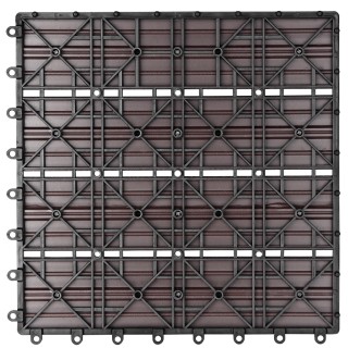 BAKAJI Σετ 11 Πλακίδια Δαπέδου WPC για Εξωτερικό Κήπο 30x30 cm Τορτ...