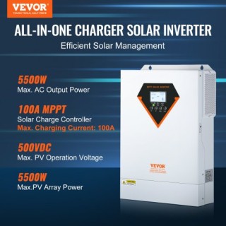 VEVOR Υβριδικός Ηλιακός Αντιστροφέας 5500W 230V με 100A MPPT Ελεγκτ... VEVOR Υβριδικός Ηλιακός Αντιστροφέας 5500W 230V με 100A MPPT Ελεγκτ...