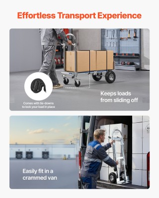 VEVOR Διπλής Χρήσης Καρότσι Μεταφοράς, Φορτίο 453.6 kg για 4-Τροχές... VEVOR Διπλής Χρήσης Καρότσι Μεταφοράς, Φορτίο 453.6 kg για 4-Τροχές...