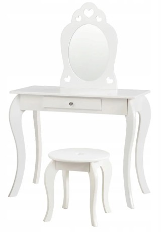 Costway Λευκό Καλλυντικό Τραπέζι Γραφείου για Παιδιά με Καθρέφτη κα...