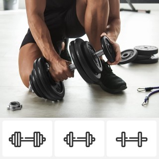 Ρυθμιζόμενος Αλτήρας από Χυτοσίδηρο 30kg Μαύρο SONGMICS SYL60BS-1 Ρυθμιζόμενος Αλτήρας από Χυτοσίδηρο 30kg Μαύρο SONGMICS SYL60BS-1