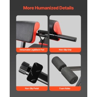 VEVOR Ρωμαϊκή Καρέκλα Υπερέκτασης Ρυθμιζόμενη Πτυσσόμενη Γυμναστηρί...