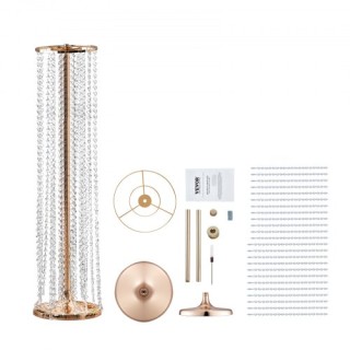 Βάσεις Λουλουδιών Κρυστάλλινες Χρυσές 90cm (2τμχ) για Γάμο/Εκδήλωση...