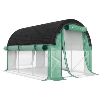 Outsunny Θερμοκήπιο Σήρα 3x2 m με Επιπλέον Σκίαση Δικτύου, Παράθυρα...