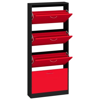 BAKAJI Ντουλάπα παπουτσιών 4 φύλλων με ράφια διπλού βάθους με λαβή... BAKAJI Ντουλάπα παπουτσιών 4 φύλλων με ράφια διπλού βάθους με λαβή...