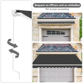 Costway Γκρι Αλουμινένια Επεκτεινόμενη Τέντα με Μανιβέλα 3x2,5m NP1...