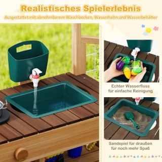 Costway Παιδική Κουζίνα Φύσης με Πάγκο Φύτευσης & Σχάρα Στήριξης - ...