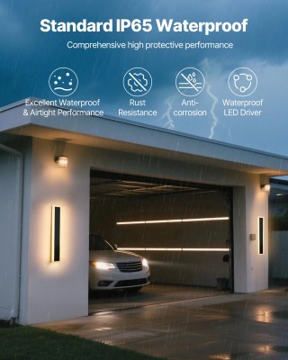 VEVOR Εξωτερικό Φωτιστικό Τοίχου 600 mm, IP65 Αδιάβροχο, 3000K Ζεστ...