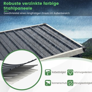 Costway Μεταλλική Αποθήκη Εξωτερικού Χώρου 117 x 89 cm, Ανθεκτικό σ...