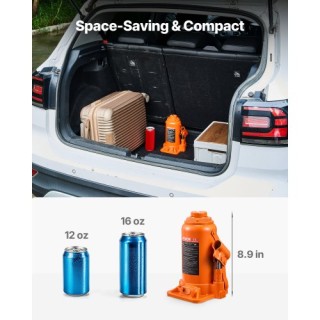 VEVOR 20 Τόνων Υδραυλικός Γρύλος Μπουκαλιού, Πορτοκαλί PSQJDCSSDS20...