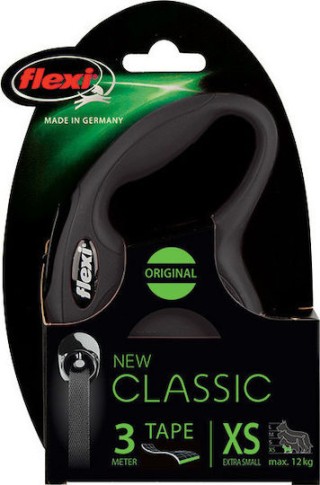 Πτυσσόμενο Λουρί/Οδηγός Σκύλου Ιμάντας 3m έως 12kg S Μαύρο 40004980...