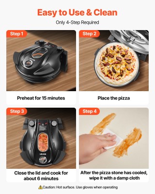 VEVOR Ηλεκτρικός Φούρνος Πίτσας 1200W με Πέτρα Κορδιερίτη και Θερμο... VEVOR Ηλεκτρικός Φούρνος Πίτσας 1200W με Πέτρα Κορδιερίτη και Θερμο...