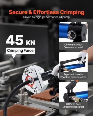 VEVOR Κιτ Υδραυλικής Πρέσας Σωλήνων Hydra-Krimp με 7 Διέτες & Θήκη ...