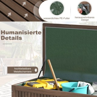 Costway Εξωτερική Ξύλινη Κιβωτός Αποθήκευσης 213lt με Αδιάβροχη Επ... Costway Εξωτερική Ξύλινη Κιβωτός Αποθήκευσης 213lt με Αδιάβροχη Επ...