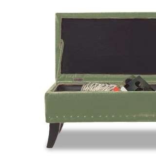 BAKAJI  Πουφ Πάγκος Αποθηκευτικός σε Λινό Ορθογώνιο Μαλακό Ευρύχωρο...