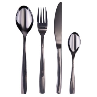 Galileo Σετ 24 γυαλιστερά μαύρα μαχαιροπίρουνα από ανοξείδωτο ατσάλ... Galileo Σετ 24 γυαλιστερά μαύρα μαχαιροπίρουνα από ανοξείδωτο ατσάλ...