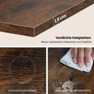 Costway Καφέ κάθετο επιτοίχιο ξύλινο ράφι 5 επιπέδων, 129 x 21,5 x ...