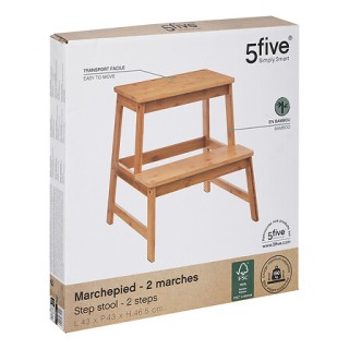 Σκαλοπάτι από Μπαμπού 2 Σκαλιών 43 x 43 x 46,8 cm 164582 5Five Simp...