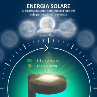 Outsunny Σετ 8 Ηλιακά Φωτιστικά LED 3000K, 12x10x46 εκ., Μαύρο B30-... Outsunny Σετ 8 Ηλιακά Φωτιστικά LED 3000K, 12x10x46 εκ., Μαύρο B30-...