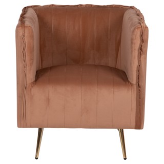 Galileo Βιntάge πολυθρόνα σε χρώμα καμηλό με ξύλινο σκελετό και επέ...