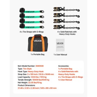 VEVOR Σετ Δεσίματος με Σφήνες και Ιμάντες για Τροχούς Αυτοκινήτων κ... VEVOR Σετ Δεσίματος με Σφήνες και Ιμάντες για Τροχούς Αυτοκινήτων κ...