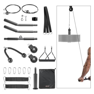 VEVOR Σύστημα Τροχαλιών Γυμναστηρίου, Σετ 2 Τεμαχίων με Δύο Ατσάλιν...