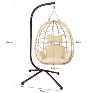 BAKAJI Κρεμαστή Πολυθρόνα Κήπου Κούνια Αιώρες Μεταλλική Μπεζ 0281... BAKAJI Κρεμαστή Πολυθρόνα Κήπου Κούνια Αιώρες Μεταλλική Μπεζ 0281...