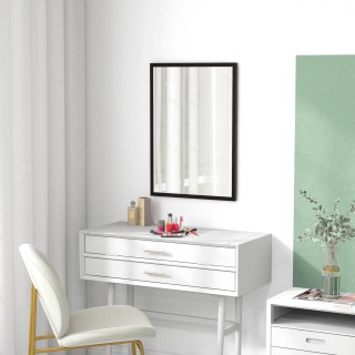 HOMCOM Ορθογώνιος Καθρέφτης Τοίχου με Γάντζους, από Γυαλί και MDF, ... HOMCOM Ορθογώνιος Καθρέφτης Τοίχου με Γάντζους, από Γυαλί και MDF, ...