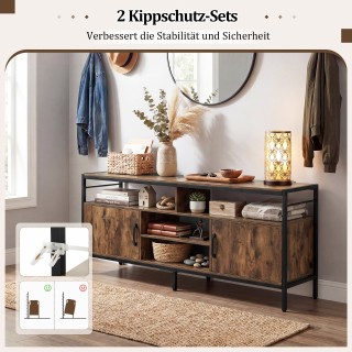 Costway Έπιπλο τηλεόρασης για TV έως 65 με 2 ντουλάπια και 4 ανοιχτ...