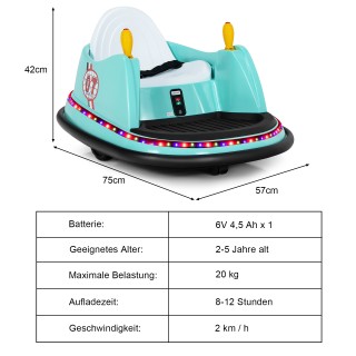 Costway Αυτοκινούμενο Αυτοκινητάκι 6V με Χρωματιστά Φώτα & Τηλεχειρ...