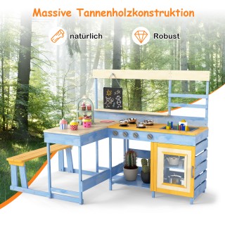 Costway Παιδική Κουζίνα από Έλατο 98 x71x150 cm με Τραπέζι και Ενσω... Costway Παιδική Κουζίνα από Έλατο 98 x71x150 cm με Τραπέζι και Ενσω...