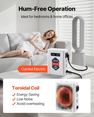 VEVOR 3000VA Βαρέως Τύπου Μετατροπέας Τάσης 110V σε 220V (2400W max...