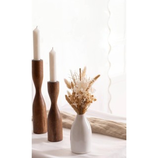 Atmosphera Διακοσμητικό Κεραμικό Βάζο Λευκό με Μπεζ Αποξηραμένα Λου... Atmosphera Διακοσμητικό Κεραμικό Βάζο Λευκό με Μπεζ Αποξηραμένα Λου...