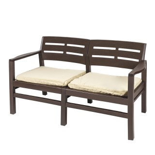 Galileo Σετ κήπου 4 θέσεων καφέ από πλαστικό PP με εφέ ξύλου και μπ...