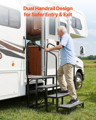 VEVOR Σκαλοπάτια RV 4 Βημάτων με Διπλές Χειρολαβές, Αντοχή 300 kg, ...