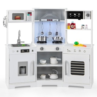 Costway Παιδική Κουζίνα με Ρεαλιστικούς Ήχους & Φώτα Ξύλινο Σετ Μαγ...