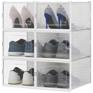 BAKAJI  Σετ 6 τεμαχίων κουτιά αποθήκευσης παπουτσιών στοιβαζόμενα 3...