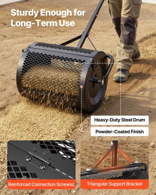 VEVOR Διανομέας Κομπόστ και Τύρφης 42 εκ. με λαβή Τ, ρυθμιζόμενο σε...