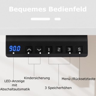 Costway Ηλεκτρικό Ρυθμιζόμενο Γραφείο 120 x 60 cm σε Ρουστίκ Λευκό ...