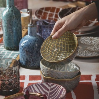 Villa DEste Σετ 2 τμχ Στρογγυλό μπολ σε κεραμικό με διπλό σχέδιο σ... Villa DEste Σετ 2 τμχ Στρογγυλό μπολ σε κεραμικό με διπλό σχέδιο σ...