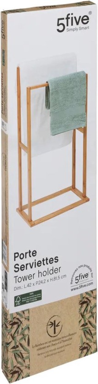 5Five Simply Smart  Σταντ Μπανιού 2 Θέσεων για Πετσέτες από ξύλο μπ...
