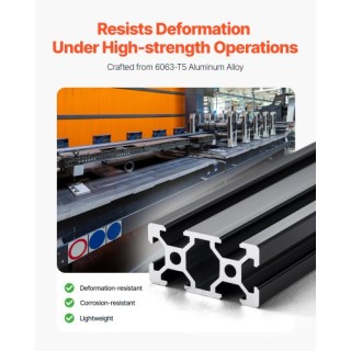 VEVOR 5 Τεμάχια 2040 Ανοδιωμένη Αλουμινένια Ράγα 2000mm T Slot 2040...
