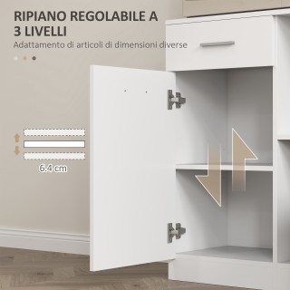 HOMCOM Κινητή Ξύλινη Ντουλάπα με Συρτάρι, 4 Ντουλάπια και 3 Ανοιχτά... HOMCOM Κινητή Ξύλινη Ντουλάπα με Συρτάρι, 4 Ντουλάπια και 3 Ανοιχτά...