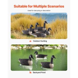 VEVOR Υπερρεαλιστικές Διακοσμητικές Χήνες Canada Goose 6-Pack JTSLY...