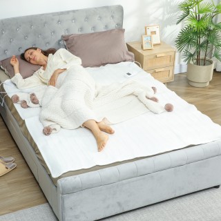 HOMCOM Ηλεκτρική Κουβέρτα 160x140 cm με 5 Επίπεδα Θερμότητας και 2 ...