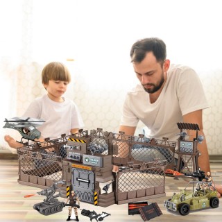 BAKAJI Παιδικό Στρατιωτικό Σετ Παιχνιδιών με Φως και Ήχο Οχήματα κα...