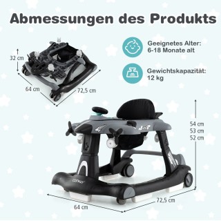 Costway Πολυλειτουργικός Παιδικός Περπατούρα 6-σε-1 με Ρυθμιζόμενο ... Costway Πολυλειτουργικός Παιδικός Περπατούρα 6-σε-1 με Ρυθμιζόμενο ...