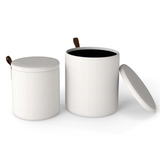 Costway Σετ 2 στρογγυλών σκαμπώ με αποθηκευτικό χώρο και αφαιρούμεν...