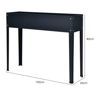 Costway  Υπερυψωμένη Μεταλλική Ζαρντινιέρα με 2 Οπές Αποστράγγισης ...